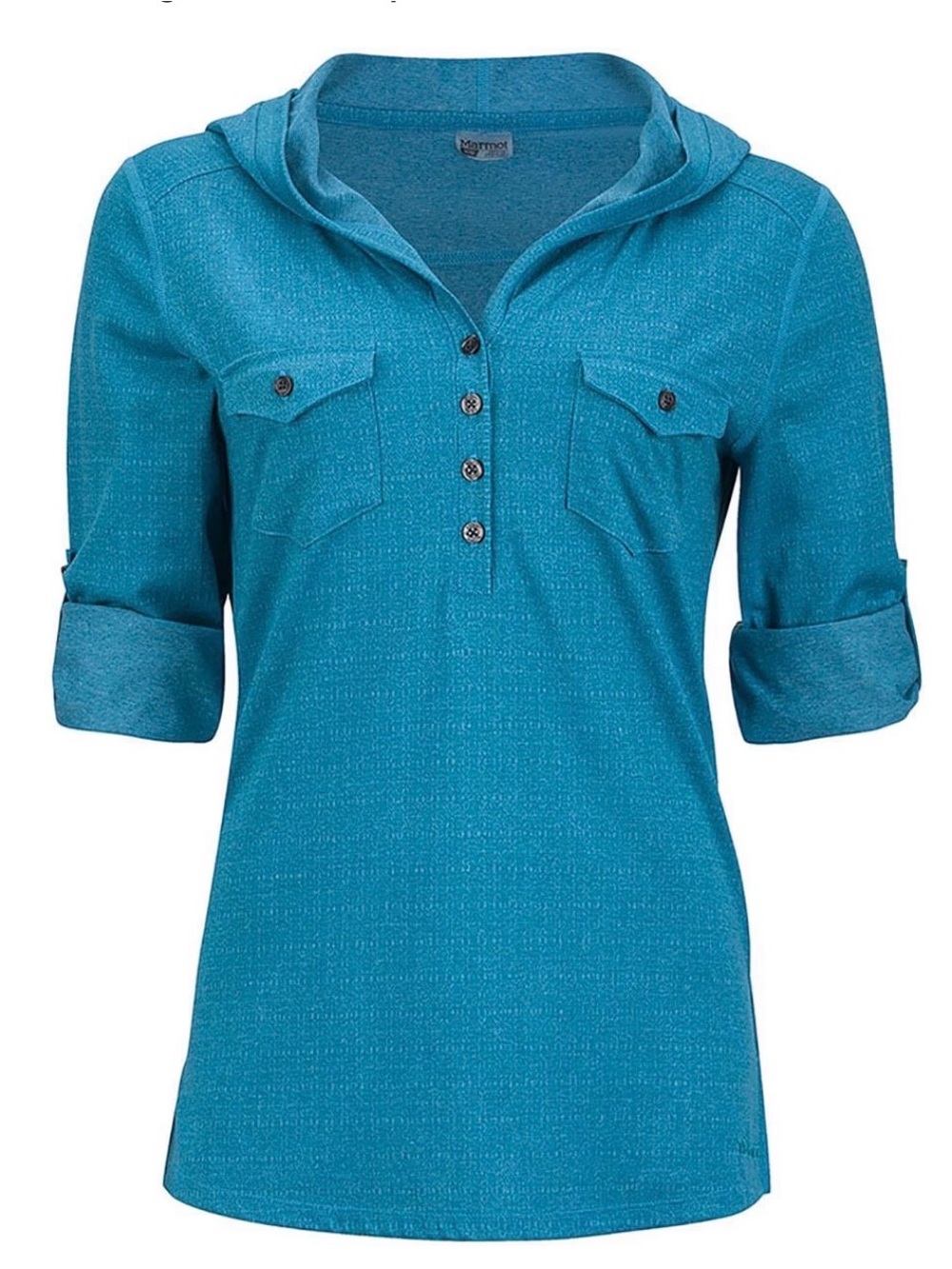 Marmot Laura Hooded Henley Shirt, lightweight, long-sleeve Excellent Large